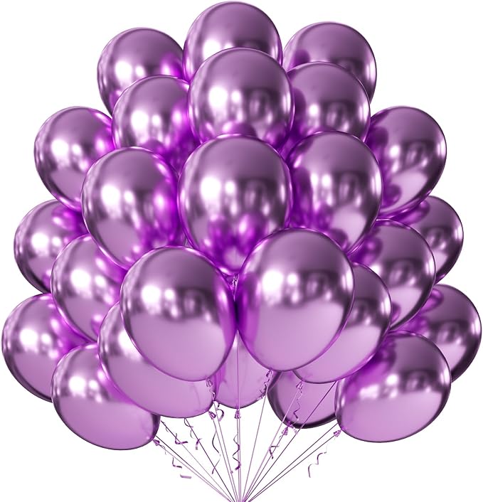 12 Inch Metallic Purple Balloons, Baby Shower, Graduate Party Decorations by KALOR