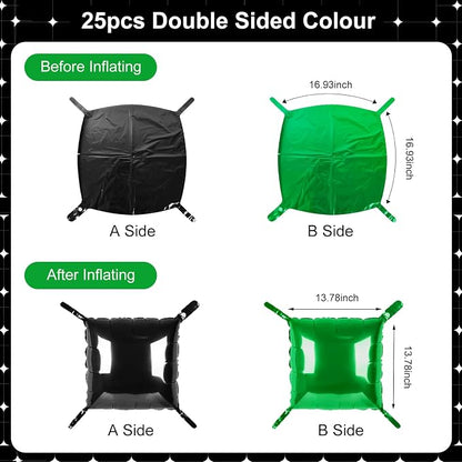 Black and Green Square Foil Balloons 25 Pcs Metallic Black and Green Balloons - Image 7