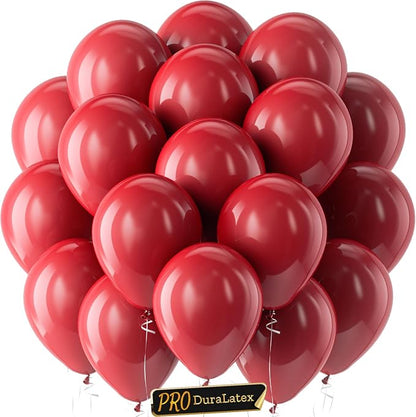 Pro Duralatex Burgundy Extra-Thick Balloons 120 Pack 10 inch | Dark Ruby by Bezente