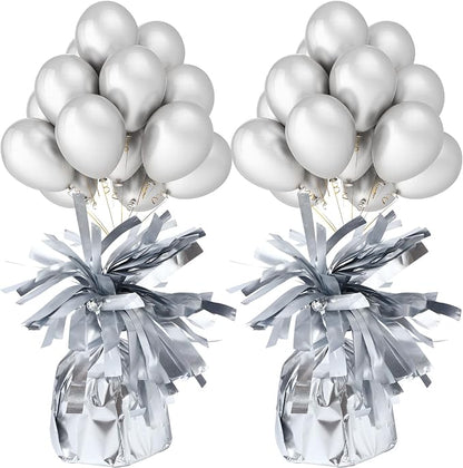 2 Pcs Balloon Weights Silver Metallic Anchor Balloon Holder by Unknown