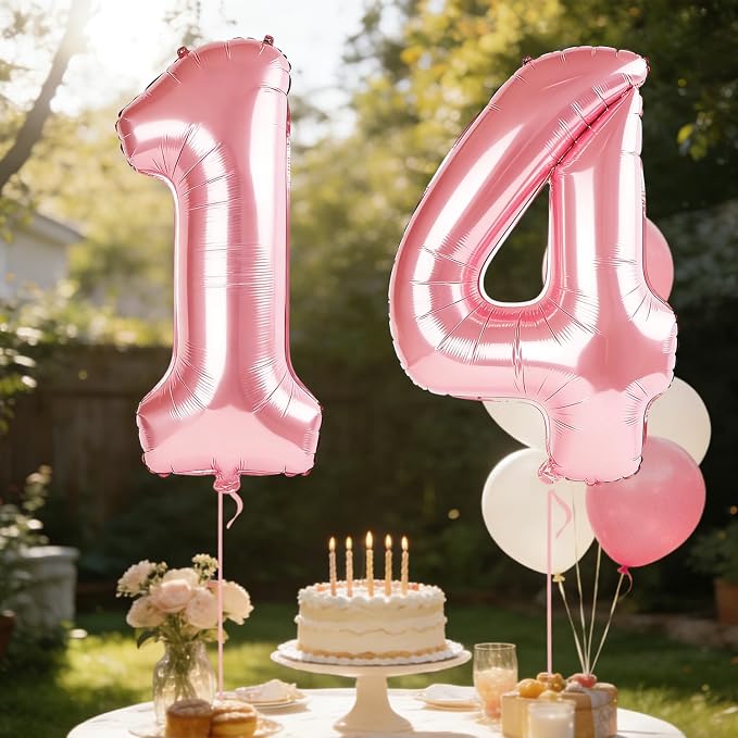 40 Inch Number 14 Balloons for 14th Birthday Party Decorations, 0-100 Jewelry - Image 3