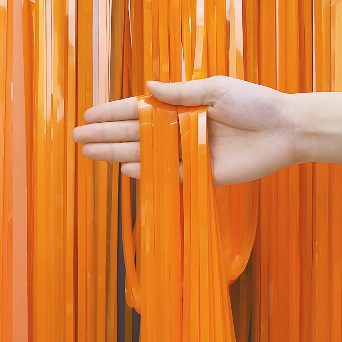 Orange Tinsel Curtain Party Backdrop - Image 5