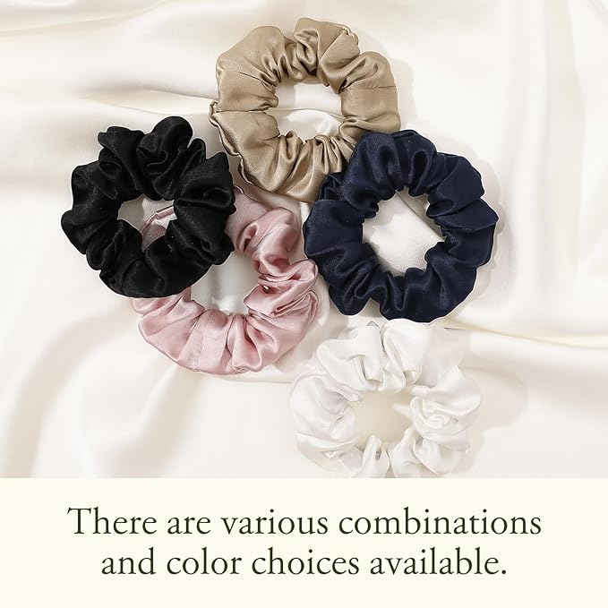 LilySilk Brand 100% Mulberry Silk Hair Scrunchie, Bright Coffee, No Damage, Elastic Silk Ponytail Holder, 1 Count, Suitable for All Hair Styles and Lengths