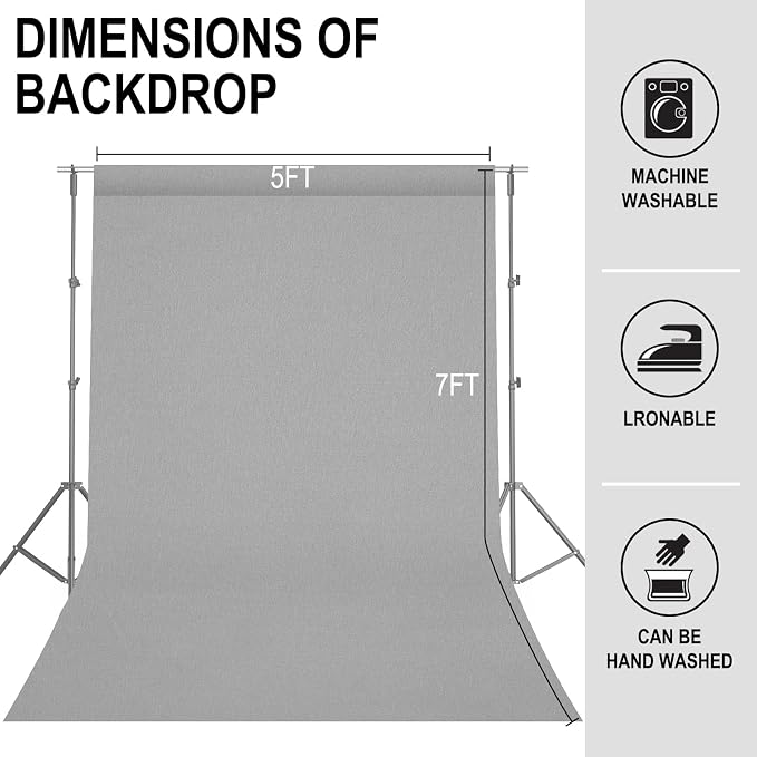 GFCC 5FTx7FT Grey Backdrop Background - Image 4