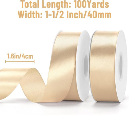 KINGLAKE Champagne Gold Satin Ribbon - Image 2