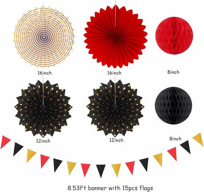 Red-Black Gold Casino Theme Party-Decorations - Image 2