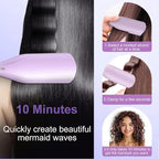 Crimper Hair Tool, Hair Crimper for Women, Beach Waves Curling Wand with Negative Ions, Adjustable Temp, Anti-Scald Design, Auto Shut-Off, Dual Voltage, 1.42 Inch (Purple)