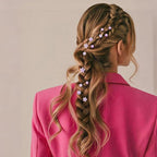 CUBACO 42PCS Mini Hair Pins for Girls, Cute Purple Wedding Hair Accessories for Women Flower Clips Rapunzel Costume for Women Bridal Pins Decorative for Brides Bridesmaids, Gift for Girls