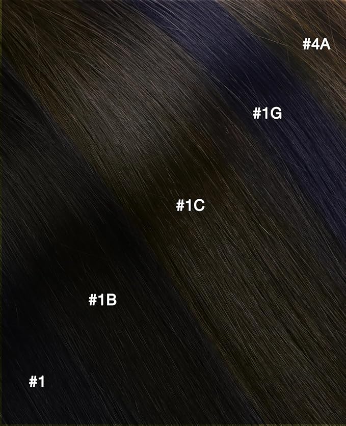 GOO GOO Invisi Edge Tape in Hair Extensions Human Hair, 1G Midnight Black, 20pcs 20inch 50g, Virgin Remy Hair, Seamless Injected Tape, Natural Look