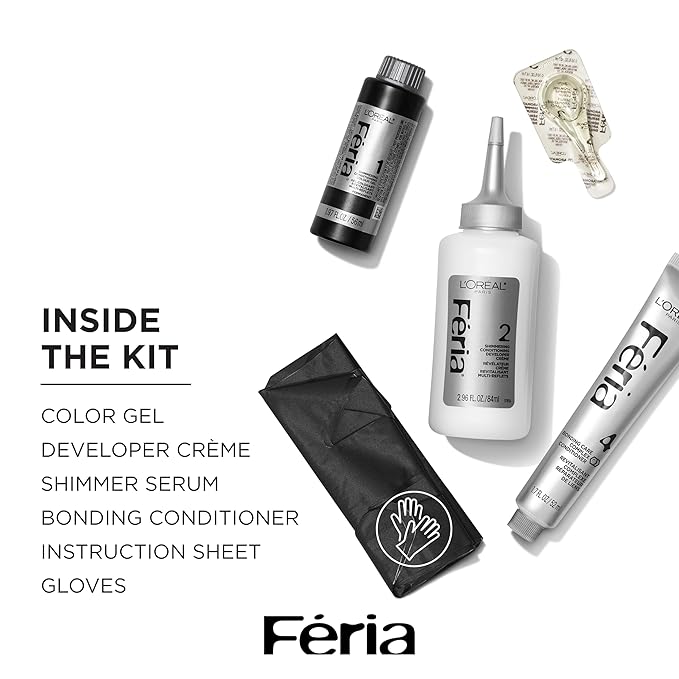 L’Oreal Paris Feria Multi-Faceted Shimmering Permanent Hair Color, 521 Cool Amethyst, Pack of 1 Hair Dye Kit