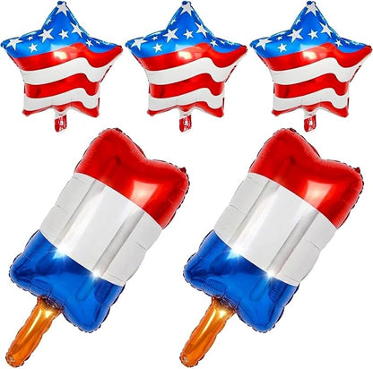 5 Pcs Patriotic 4th of July Balloons Set by HTangparty