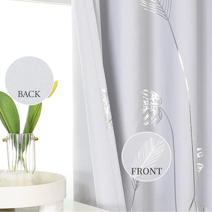 Greyish White Room Darkening Curtains 2 Panels - Image 3