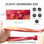 Vercret Headbands for Women Tie Dye Sailor Knot Headband Wide Elastic Adjustable Braided Hair Bands Non Slip Boho Stretchy Turban Headwrap Yoga Workout,3 PCS