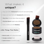 THICK FIBER Root Touch Up and Hairline Concealer - Water & Sweat Resistant Hair Loss Powder Set for Thinning Hair, Includes Brush (Light Brown)