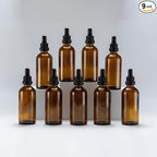 YIZHAO Amber Glass Dropper Bottle 4oz, Tincture Bottles with Glass Dropper, for Essential Oils, Aromatherapy, Cosmetic, Laboratory, Pharmacy, Liquids, Travel –9 Pcs