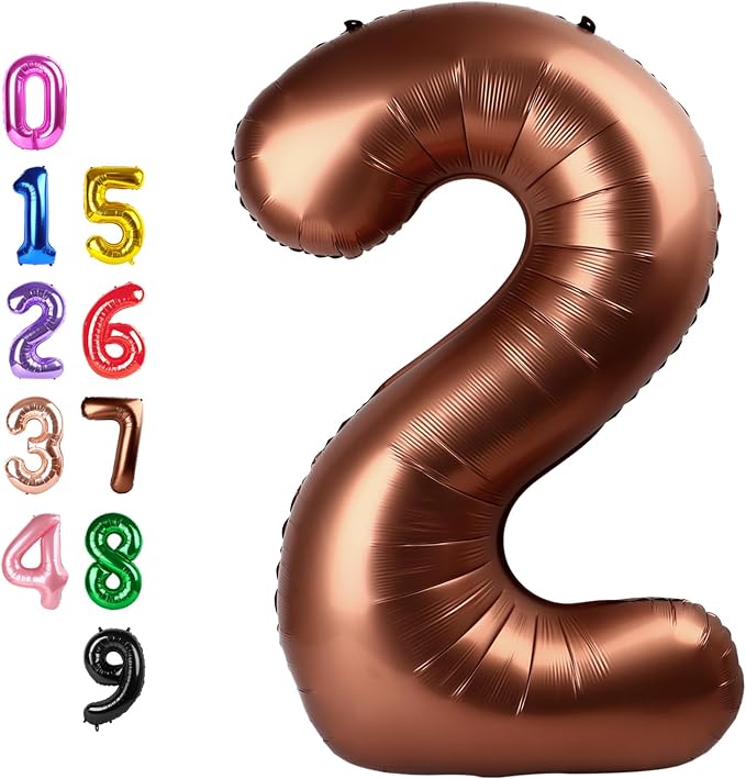 2 Balloon 40 inch Coffee Number Balloons by Enyeopd