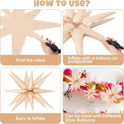 10 Pcs Star Balloons Explosion Balloons Foil Cone Balloon Magic - Image 7