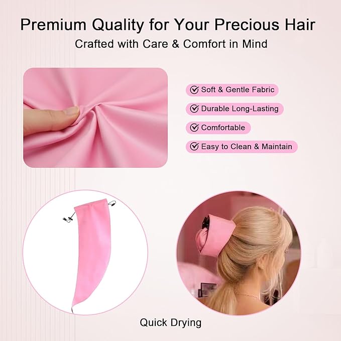 Waterproof Hair Sleeve for Long Hair, Crown Washing Shower Cap Ponytail, Reusable Adjustable, Quick Root Refresh for Shower Gym Travel Pool Beach, Time Saver (Purple, 2PC)