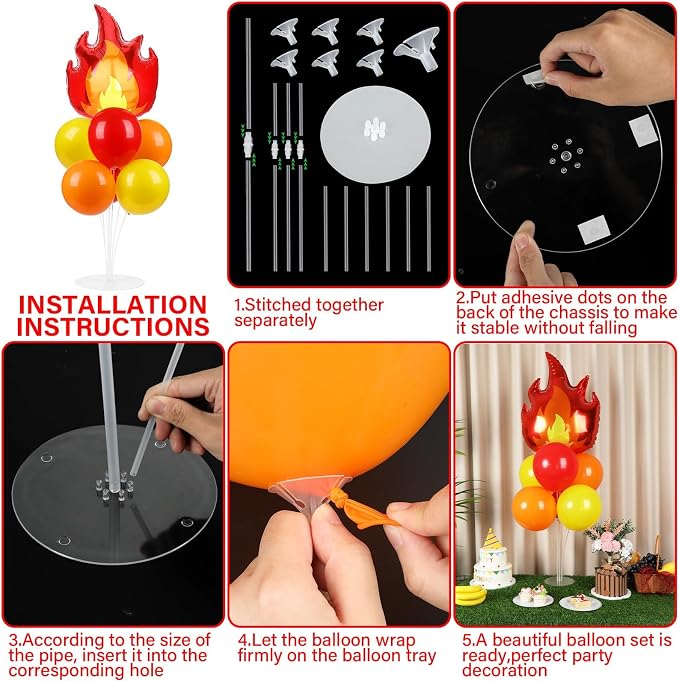 Fire Party Balloons Stand Kit 2 Sets - Image 3