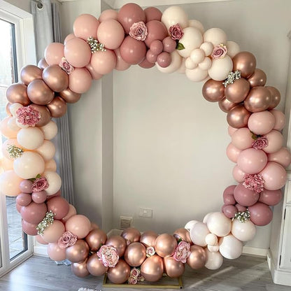 Blush Pink Balloons, Retro and Rose Gold Boho Balloons Set - Image 6