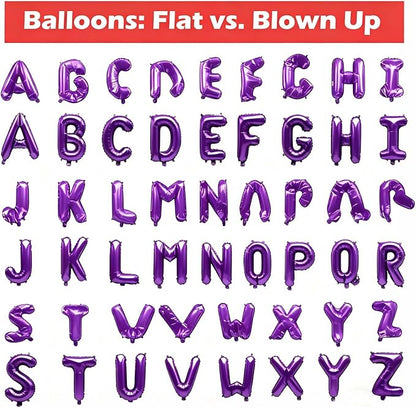 62 Pcs Purple Letter Balloons, Custom 2 Set A-Z Set - Image 4