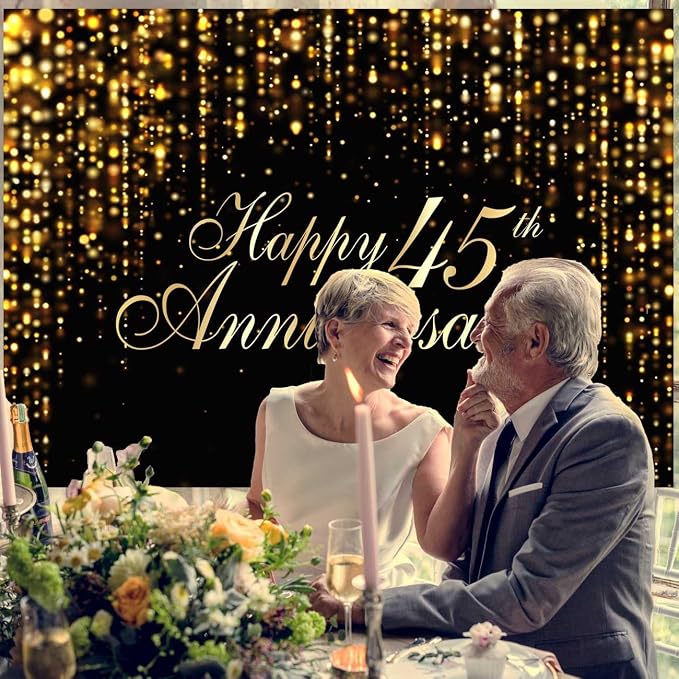 Happy 45th Anniversary Backdrop - Image 3