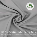 Silk Pillowcase for Hair and Skin 2 Pack 100% Mulberry Silk Bed Pillowcase Hypoallergenic Soft Breathable Both Sides Silk Pillow Case with Hidden Zipper, Standard Size Pillow Cases (Grey)