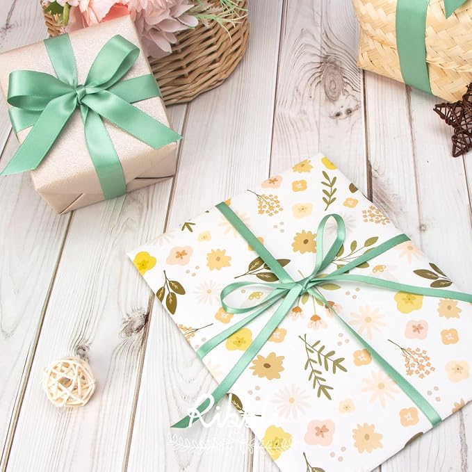 Ribbli Sage Green Satin Ribbon, Double Faced Satin 1/2 inch x Continuous 25 - Image 3