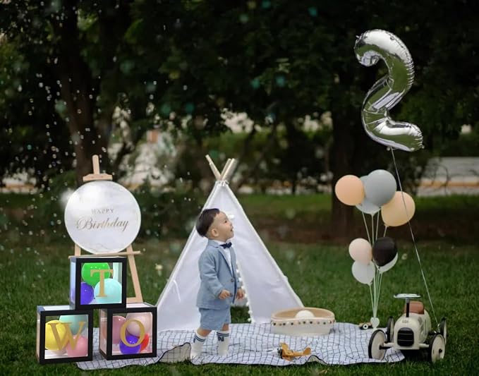 Two Balloon Boxes for Party Decorations 3 Pcs Second Birthday Balloon - Image 2