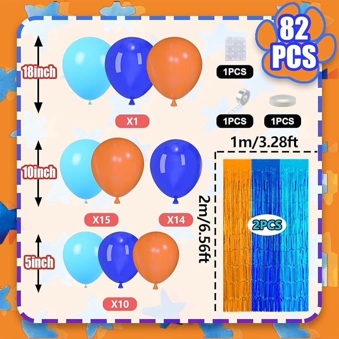 Blue Orange Balloon Arch Garland Kit Birthday Party Decorations | Orange Blue - Image 5