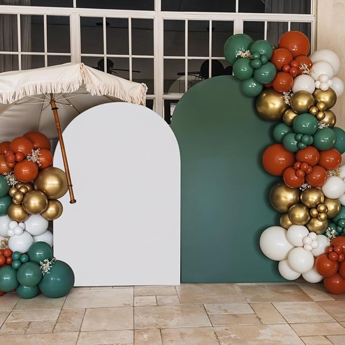 Fall Balloon Garland Arch Kit, Burnt Orange Sage Green White Nude Metallic Gold - Image 6