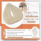 Full Shine Blonde Tape in Hair Extensions 18 Inch PU Tape in Extensions Color 613 Blonde Remy Human Hair Extension 50 Gram Real Human Hair Invisible Hair 20 Pieces Seamless Tapes for Women Straight