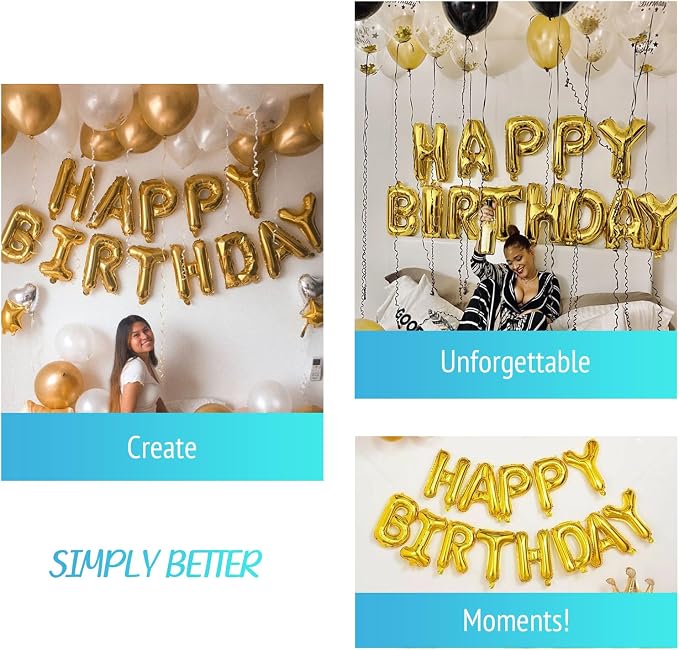 52 Pcs 16 Inch Gold Letter Foil Balloons, 2 Sets of A-Z, Mylar Metallic - Image 6