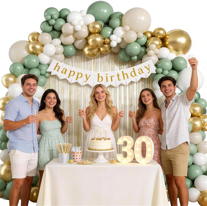KARLURE Sage Green Balloon Arch Kit Garland - Image 7