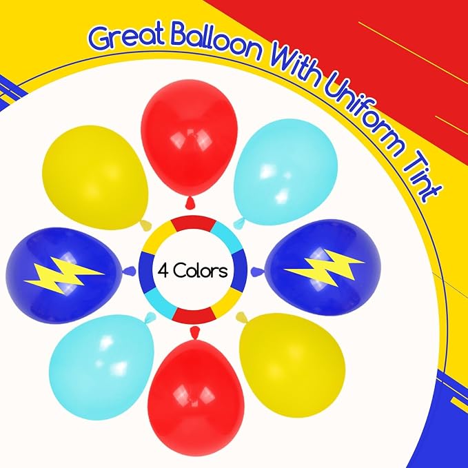 60pcs 12inch Red Yellow and Blue Balloons - Image 4