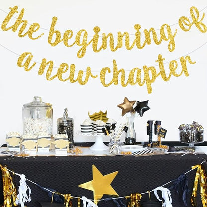 BEISHIDA Gold Pre-Strung Glitter The Beginning of A New Chapter Banner | - Image 6
