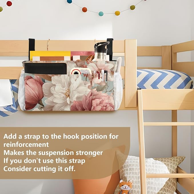 Bedside Caddy Metal Frame Hanging Organizer Bunk Bed Dorm Accessories Hook And - Image 6