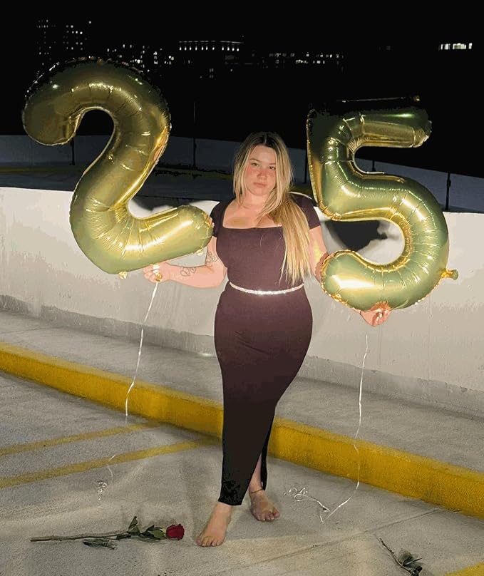 3 Balloon - Champagne Gold Birthday Number Balloons, 40 Inch Decorations | - Image 2