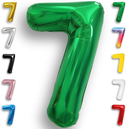 Green Number Balloon 7 Mylar Foil Balloons 32 inch by Unknown