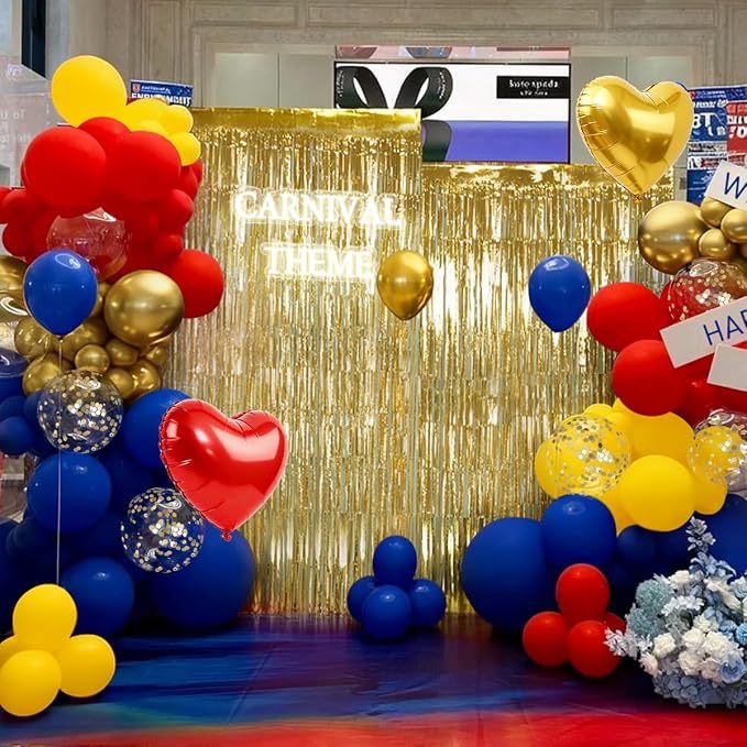 157Pcs Red Blue Yellow Gold Balloons Garland Arch Kit - Image 6
