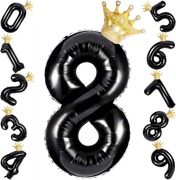 40 Inch Black Number Foil Balloons by Unknown