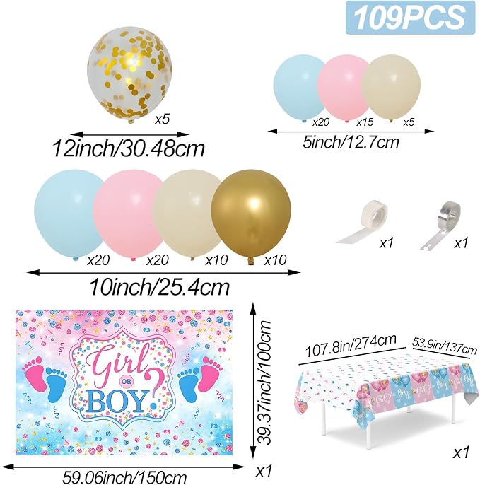 Baby Gender Reveal Decorations, Boy or Girl Gender Reveal Backdrop Party - Image 2