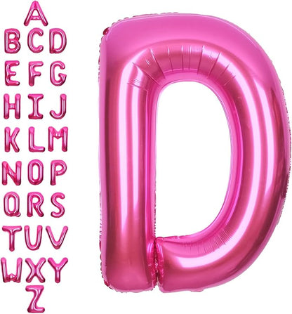 SUWEN 40 Inch Hot Pink Large D Letter Balloons Big Foil Helium Letter A-Z | by SUWEN