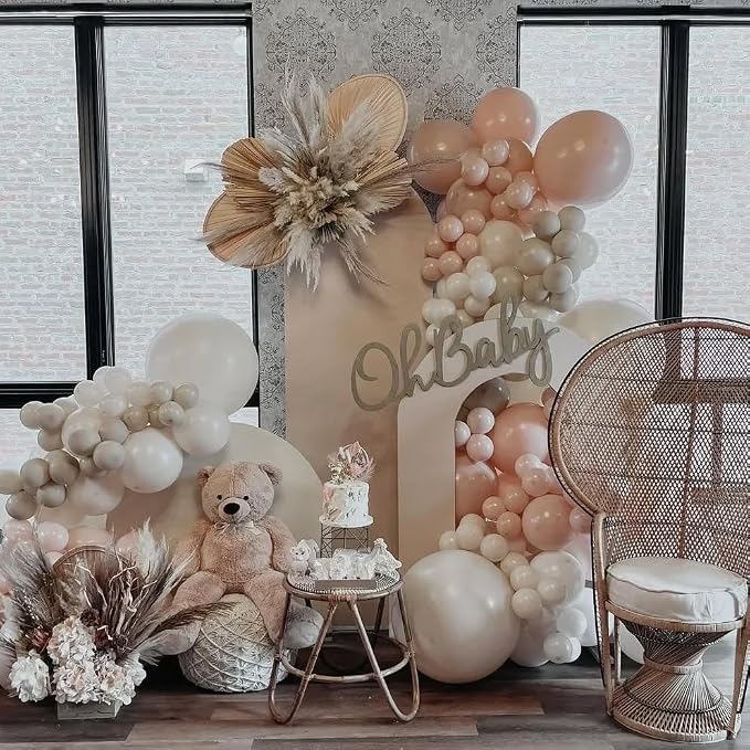 Neutral Balloons Arch Kit, Cream Peach Boho Balloons Garland - Image 7