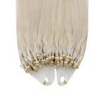 YoungSee Micro Loop Hair Extensions Human Hair Blonde Micro Hair Extensions Human Hair Platinum Blonde 22In Microbead Hair Extension Long Hair 50g 50s No Heat Required Extension