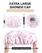 YIZIJIZI 2 Pieces Heat Cap for Deep Conditioning, Conditioning Cap Made of Aluminum Foil for Home and Salon Use, Hair Dyeing（Pink heart）