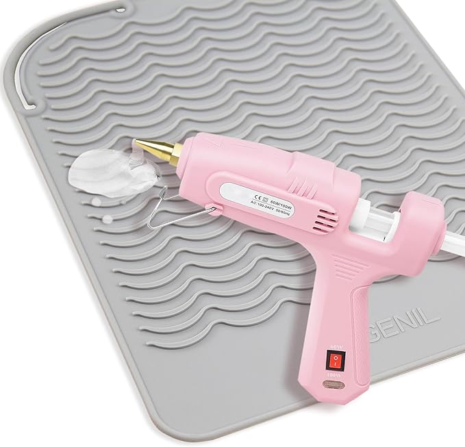 ANGENIL Travel Flat Iron Hair Straightener Large Pad Heat Mat for Curling Iron Silicone Sleeve Mat, Use for Heat Resistant Mat for Craft Glue Guns & Hair Iron Tools Pad