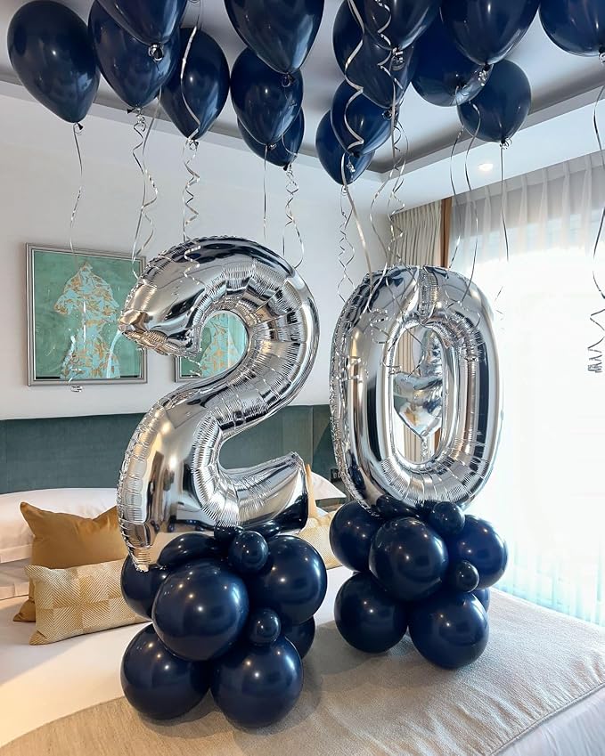Number Balloons 40 Inch Silver 4 Balloon - Image 3