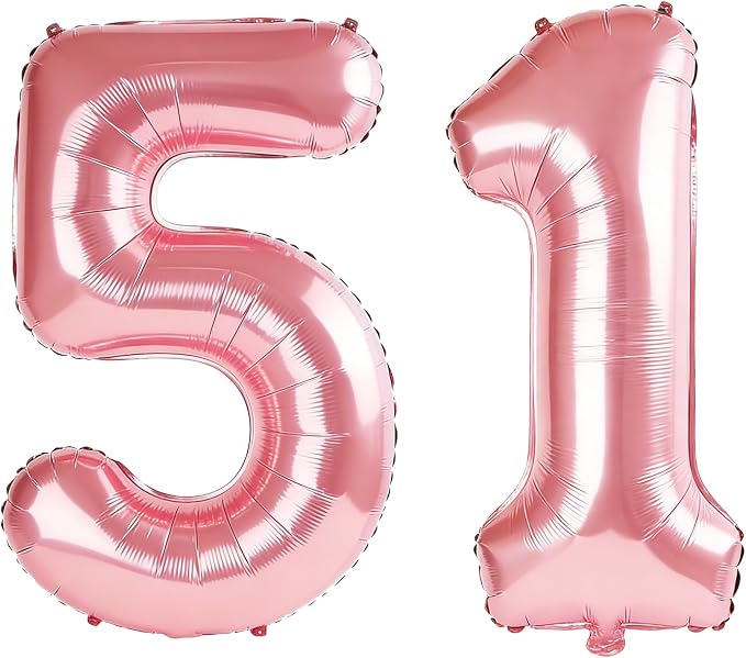 40 Inch Number 51 Balloons for 51st Birthday Party Decorations, 0-100 Jewelry by FOBELEC