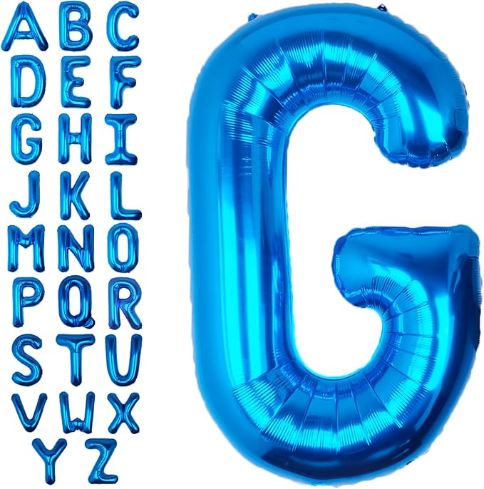 40 Inch Blue Letter G Balloon Big Foil Helium Letter Balloons A-Z | Giant Large by SULALABOO